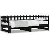 vidaXL Sof&aacute;-cama de puxar 2x(90x200) cm pinho maci&ccedil;o preto