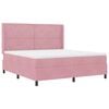 vidaXL Cama Box com colch&atilde;o com cabeceira Rosa 180 x 200 cm Veludo