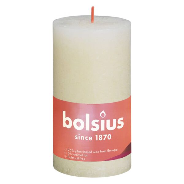Bolsius Velas r&uacute;sticas cil&iacute;ndricas Shine 4 pcs 130x68 mm p&eacute;rola suave