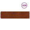 vidaXL Acabamento para Gramado 20 pcs 25 x 103 cm A&ccedil;o Corten