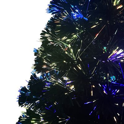 vidaXL Árvore de Natal artificial com suporte 150 cm fibra ótica verde