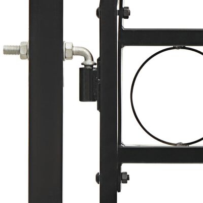 vidaXL Portão p/ cerca porta dupla e topo arqueado 400x200cm aço preto