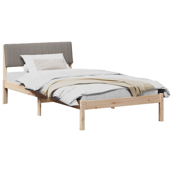 vidaXL Estrutura da cama com cabeceira Marrom e taupe 100 x 200 cm