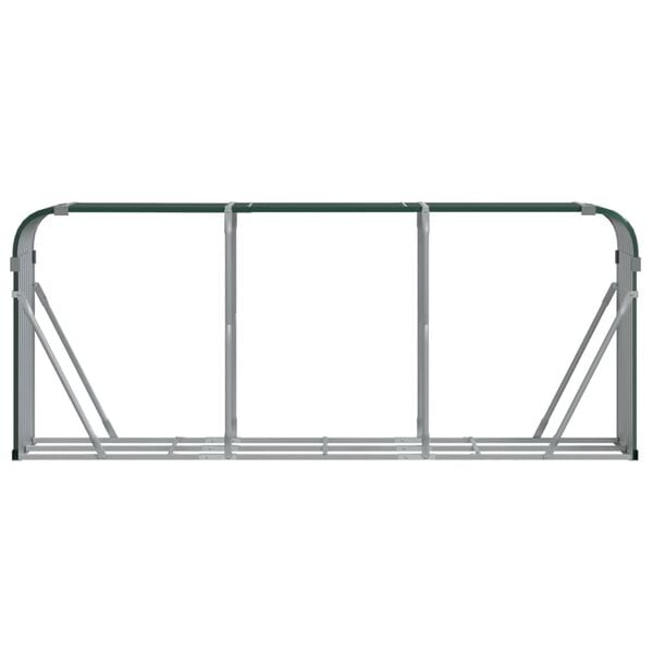 vidaXL Suporte de lenha 234x45x100 cm aço galvanizado verde