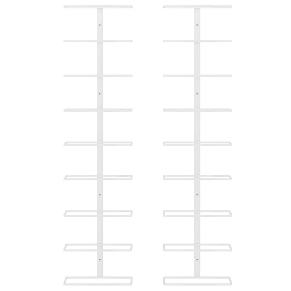 vidaXL Garrafeira de parede para 9 garrafas 2 pcs ferro branco