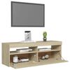 vidaXL M&oacute;vel de TV com luzes LED 120x35x40 cm carvalho sonoma