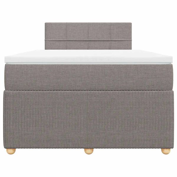 vidaXL Cama boxspring c/ colch&atilde;o 120x190cm tecido castanho-acinzentado