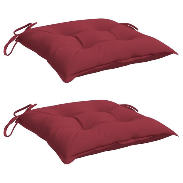 vidaXL Almofad&otilde;es m&oacute;veis de paletes 2 pcs tecido oxford vermelho-tinto