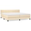 vidaXL Cama com molas/colch&atilde;o 200x200 cm tecido cor creme