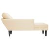 vidaXL Chaise lounge com almofada tecido corduroy creme