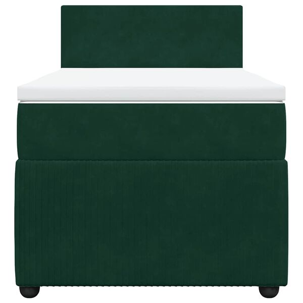 vidaXL Cama com molas/colch&atilde;o 80x200 cm veludo verde-escuro