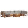 vidaXL Conjunto de Sof&aacute;s para Exterior 8 pcs Cinza Natural e Claro