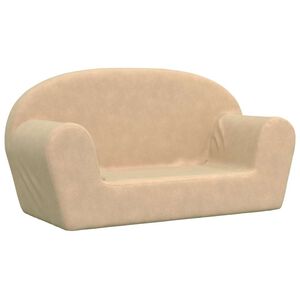 vidaXL Sof&aacute; infantil 2 lugares peluche macio creme