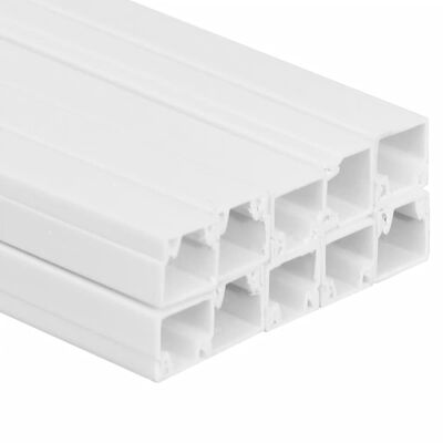 vidaXL Calhas para cabos 20x10 mm 10 m PVC