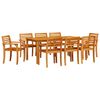 vidaXL Conjunto de Jantar para Jardim 9 unid. Castanho