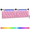 vidaXL Cabeceira suspensa Com luz LED Rosa Tecido