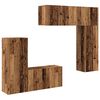 vidaXL Unidade de TV de Parede 5 pcs Madeira Antiga Madeira processada