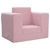vidaXL Sof&aacute;-cama infantil de pel&uacute;cia rosa