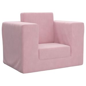 vidaXL Sof&aacute;-cama infantil de pel&uacute;cia rosa