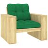 vidaXL Cadeira de jardim c/ almofad&otilde;es verdes pinho impregnado