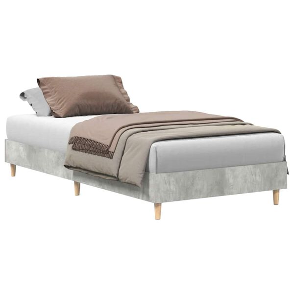 vidaXL Estrutura de cama s/ colch&atilde;o 75x190 cm cinza cimento
