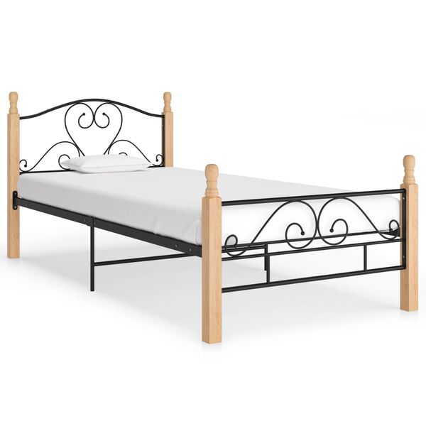 vidaXL Estrutura de cama 100x200 cm metal preto