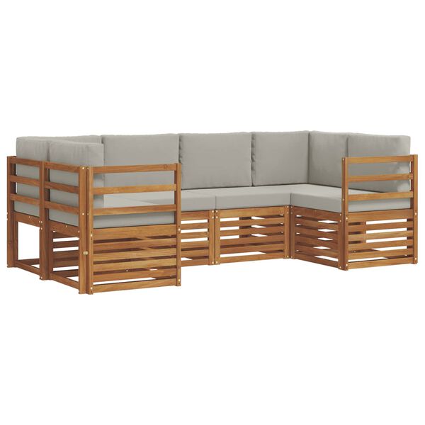 vidaXL Conjuntos de sof&aacute;s com almofada 6 pcs Cinza Natural e Claro