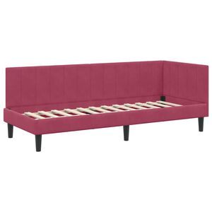 vidaXL Estrutura de Cama de Canto Vinho Vermelho 80 cm x 200 cm Veludo