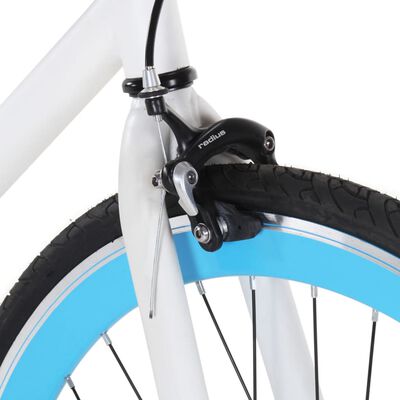 vidaXL Bicicleta de mudanças fixas 700c 59 cm branco e azul