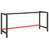 vidaXL Estrutura p/ bancada 180x57x79 cm metal preto e vermelho mate