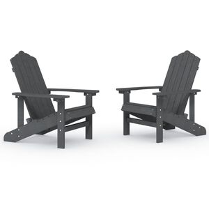 vidaXL Cadeiras de jardim Adirondack 2 pcs PEAD antracite
