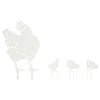 vidaXL Estaca de Jardim Conjunto de 4 47,5 x 30 cm A&ccedil;o Branco