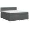 vidaXL Cama box spring com colch&atilde;o Cinzento-Escuro 160 x 200 cm Tecido