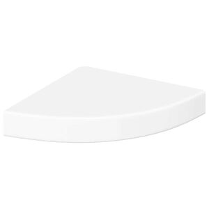 vidaXL Prateleira de canto flutuante branco brilhante 25x25x3,8 cm MDF