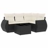 vidaXL 5 pcs conjunto sof&aacute;s de jardim com almofad&otilde;es vime PE preto