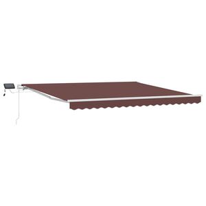 vidaXL Toldo retr&aacute;til manual com luz LED 400x300 cm castanho