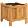 vidaXL Vaso/floreira de jardim com forro 31x31x30 cm ac&aacute;cia maci&ccedil;a