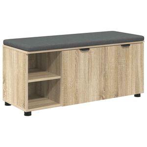vidaXL Banco de Hall com almofada Carvalho Sonoma 100 x 38 x 46 cm