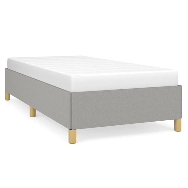 vidaXL Estrutura de cama sem colch&atilde;o 100x200 cm tecido cinzento-claro