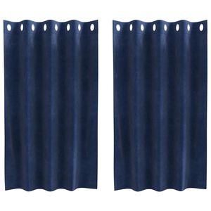 vidaXL Cortinas opacas 2 unid. Azul Escuro 140 x 140 cm Veludo