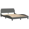 vidaXL Estrutura de cama Dover 140x190 cm tecido cinzento-escuro