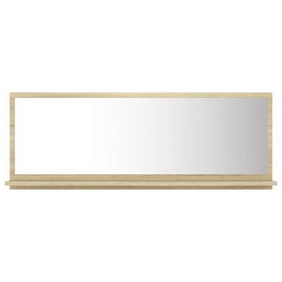 vidaXL Espelho de casa de banho 100x10,5x37 cm contraplacado carvalho