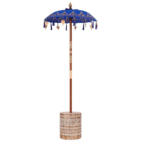 vidaXL Parasol Balin&ecirc;s com Base Azul 95 x 95 x 260 cm
