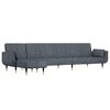 vidaXL Sof&aacute;-cama em forma de L 275x140x70 cm veludo cinzento-escuro