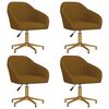 vidaXL Cadeiras de jantar girat&oacute;rias 4 pcs veludo castanho