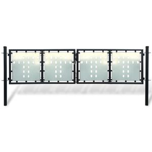 vidaXL Port&atilde;o de cerca de porta &uacute;nica preto 300x75 cm