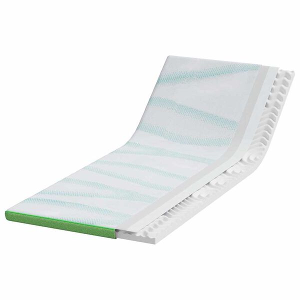 vidaXL Topper de Colch&atilde;o Branco e Verde 80 x 200 cm Tecido Jacquard