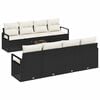 vidaXL Conjunto de Sof&aacute; de Jardim 9 pcs Preto e Creme vime PE