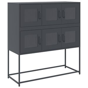 vidaXL Aparador 100,5x39x107 cm a&ccedil;o laminado a frio antracite