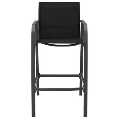 vidaXL Cadeiras de bar para jardim 2 pcs textilene preto